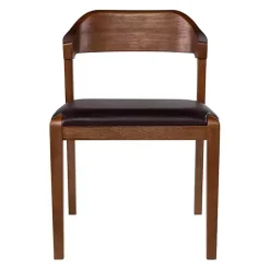 Kirklands Home Wood and Faux Leather Dining Chair Black
