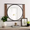 Kirklands Home Wood and Metal Framed Round Industrial Mirror Clearance
