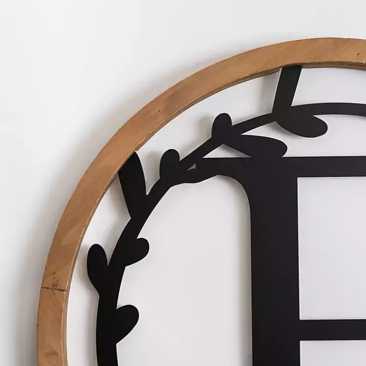 Kirklands Home Wood and Metal Laurel Monogram E Plaque Clearance