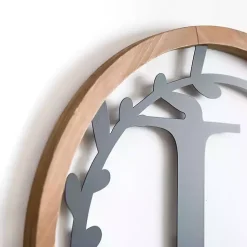 Kirklands Home Wood and Metal Laurel Monogram L Plaque Discount