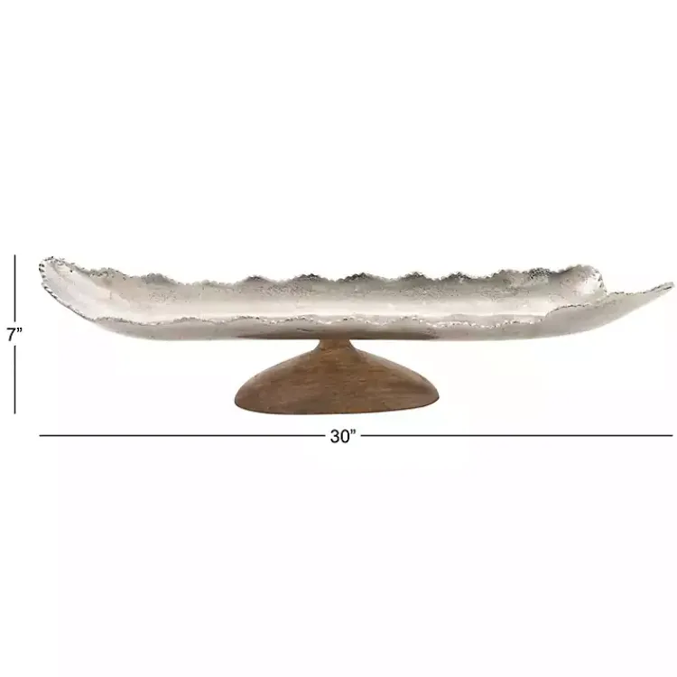 Decorative Trays>Kirklands Home Wood and Metal Scalloped Rim Tray