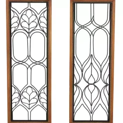 Kirklands Home Wood and Metal Wire Wall Plaques, Set of 2 Outlet