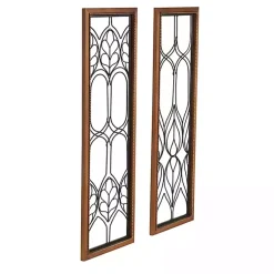 Kirklands Home Wood and Metal Wire Wall Plaques, Set of 2 Outlet
