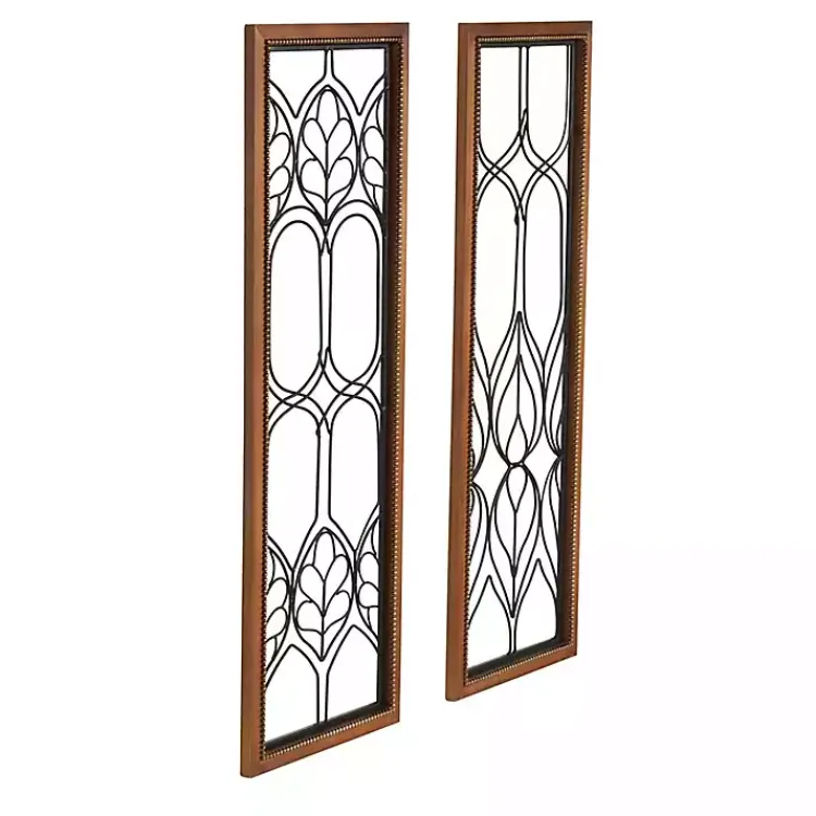 Kirklands Home Wood and Metal Wire Wall Plaques, Set of 2 Outlet