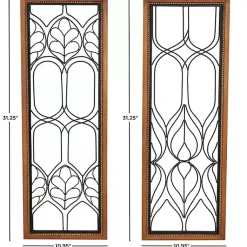 Kirklands Home Wood and Metal Wire Wall Plaques, Set of 2 Outlet