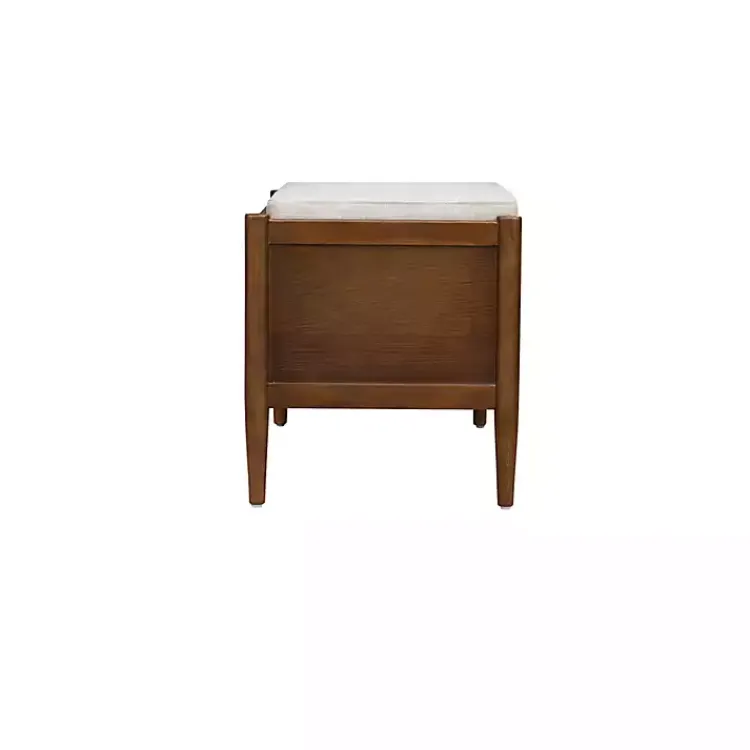 Kirklands Home Wood Arcadia Storage Bench with Cushion White Sale