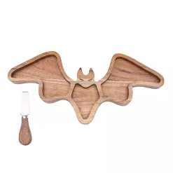Halloween>Kirklands Home Wood Bat Serving Board with Spreader Brown