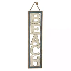 Kirklands Home Wood Cut-Out Beach Hanging Wall Plaque New