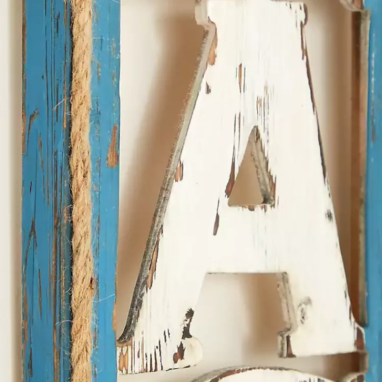 Kirklands Home Wood Cut-Out Beach Hanging Wall Plaque New