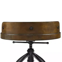 Kirklands Home Wood Edgar Industrial Adjustable Stool Brown Sale