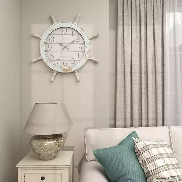 Kirklands Home Wood Ship Wheel Wall Clock Discount