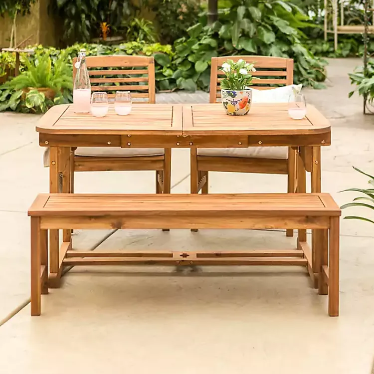 Kirklands Home Wood Slat Back 4-pc. Outdoor Dining Set Tan Outlet