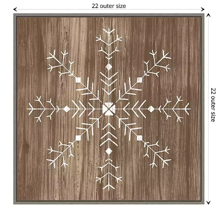 Christmas Art & Wall Decor>Kirklands Home Wood Snowflake I Canvas Art Print