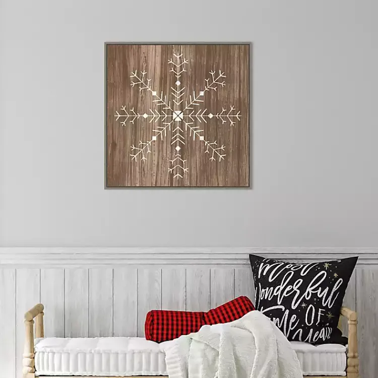 Christmas Art & Wall Decor>Kirklands Home Wood Snowflake I Canvas Art Print