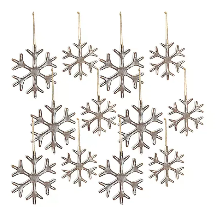 Christmas Ornaments>Kirklands Home Wood Snowflake 12-pc. Christmas Ornament Set Brown