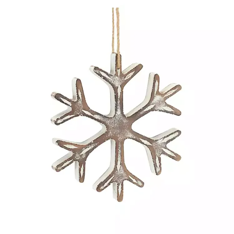 Christmas Ornaments>Kirklands Home Wood Snowflake 12-pc. Christmas Ornament Set Brown