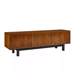 Kirklands Home Wooden 3-Door Media Cabinet Brown Clearance