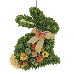 Easter Decorations>Kirklands Home Wooden Floral Bunny Shaped Wreath Green
