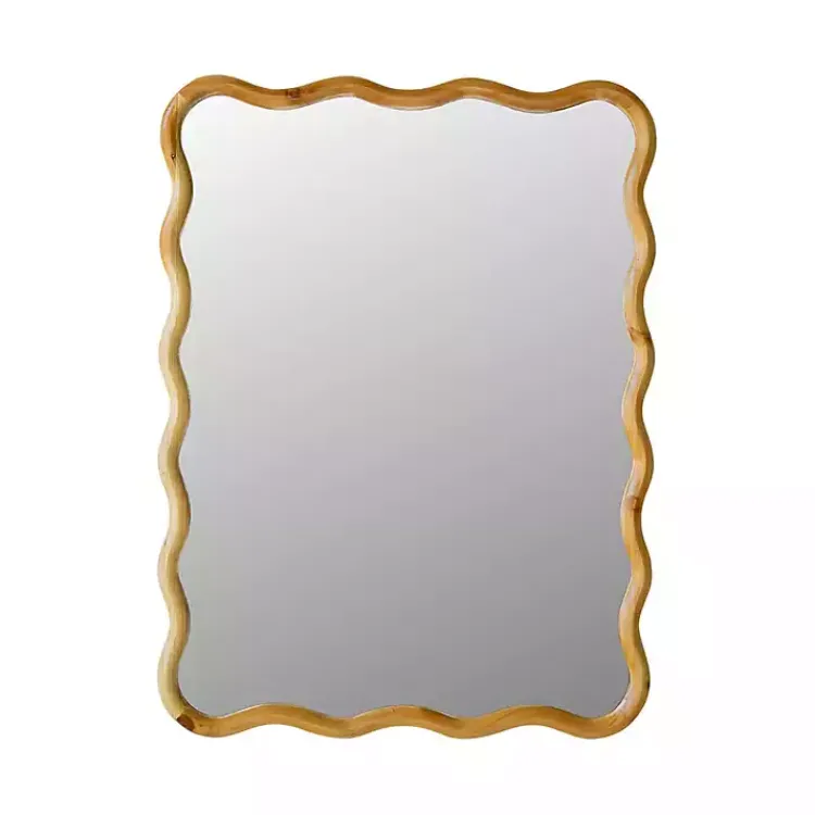 Kirklands Home Wooden Squiggle Wall Mirror Sale