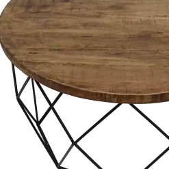 Kirklands Home Wooden Top Geometric Chadwick Coffee Table Best