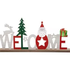 Christmas Decorations>Kirklands Home Wooden Welcome Christmas Tabletop Sign Multi