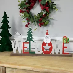 Christmas Decorations>Kirklands Home Wooden Welcome Christmas Tabletop Sign Multi