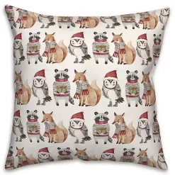 Christmas Pillows>Kirklands Home Woodland Characters Christmas Pillow Multi