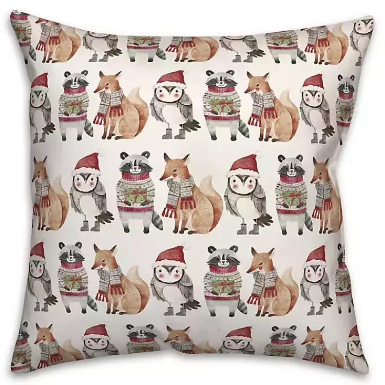 Christmas Pillows>Kirklands Home Woodland Characters Christmas Pillow Multi