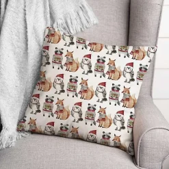 Christmas Pillows>Kirklands Home Woodland Characters Christmas Pillow Multi