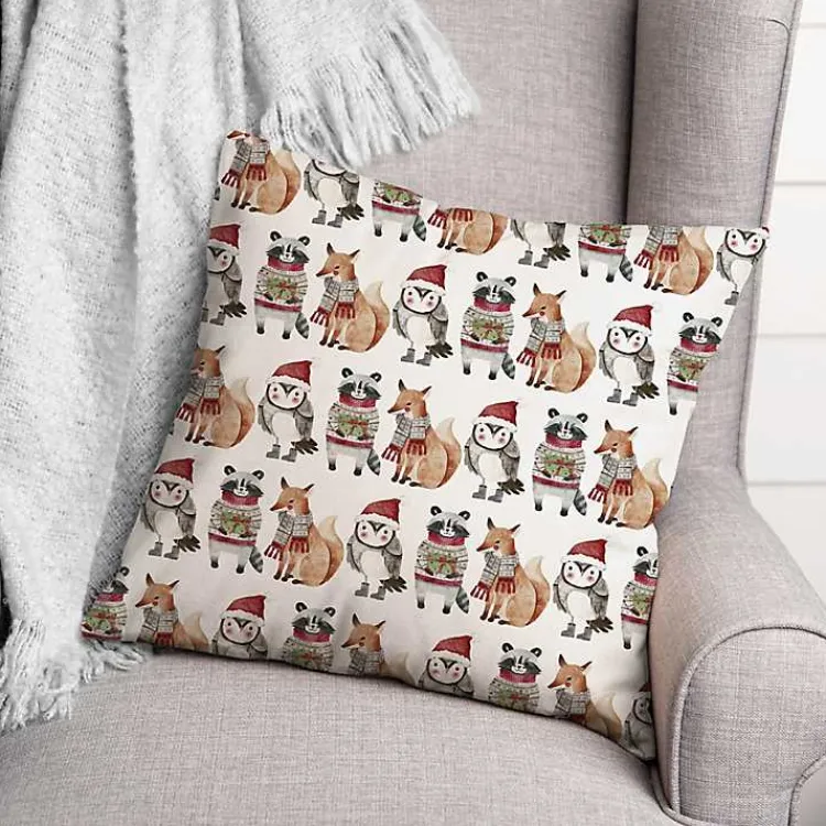 Christmas Pillows>Kirklands Home Woodland Characters Christmas Pillow Multi