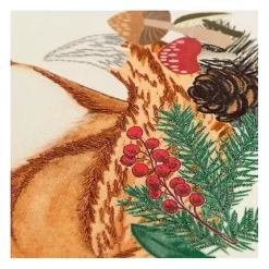 Christmas Pillows>Kirklands Home Woodland Fox Embroidered Throw Pillow