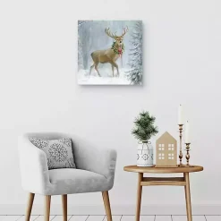 Christmas Art & Wall Decor>Kirklands Home Woodland Holiday Deer Canvas Art Print