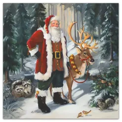 Christmas Art & Wall Decor>Kirklands Home Woodland Santa Canvas Art Print