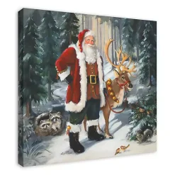 Christmas Art & Wall Decor>Kirklands Home Woodland Santa Canvas Art Print