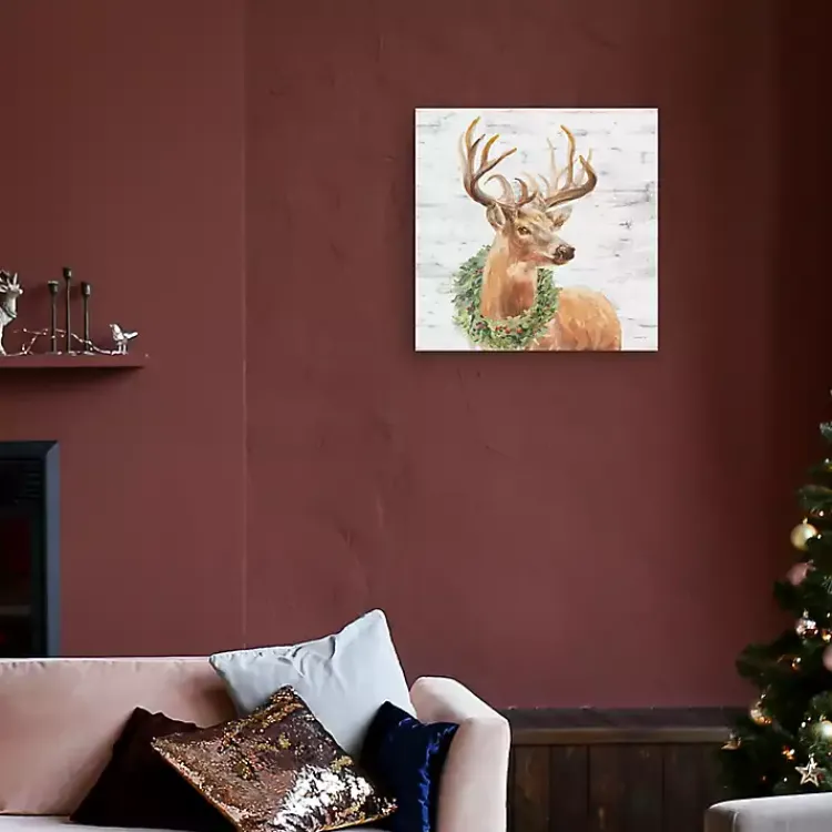 Christmas Art & Wall Decor>Kirklands Home Woodland Stag Canvas Art Print