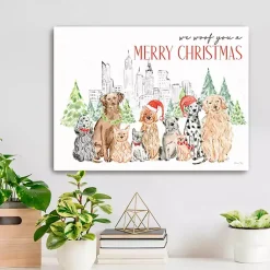 Christmas Art & Wall Decor>Kirklands Home Woof You a Merry Christmas Canvas Print