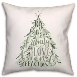 Christmas Pillows>Kirklands Home Word Tree Christmas Pillow Green