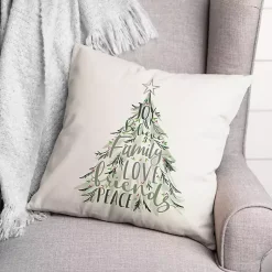 Christmas Pillows>Kirklands Home Word Tree Christmas Pillow Green