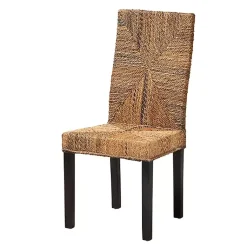 Kirklands Home Woven Banana Fiber and Mahogany Dining Chair Tan Online