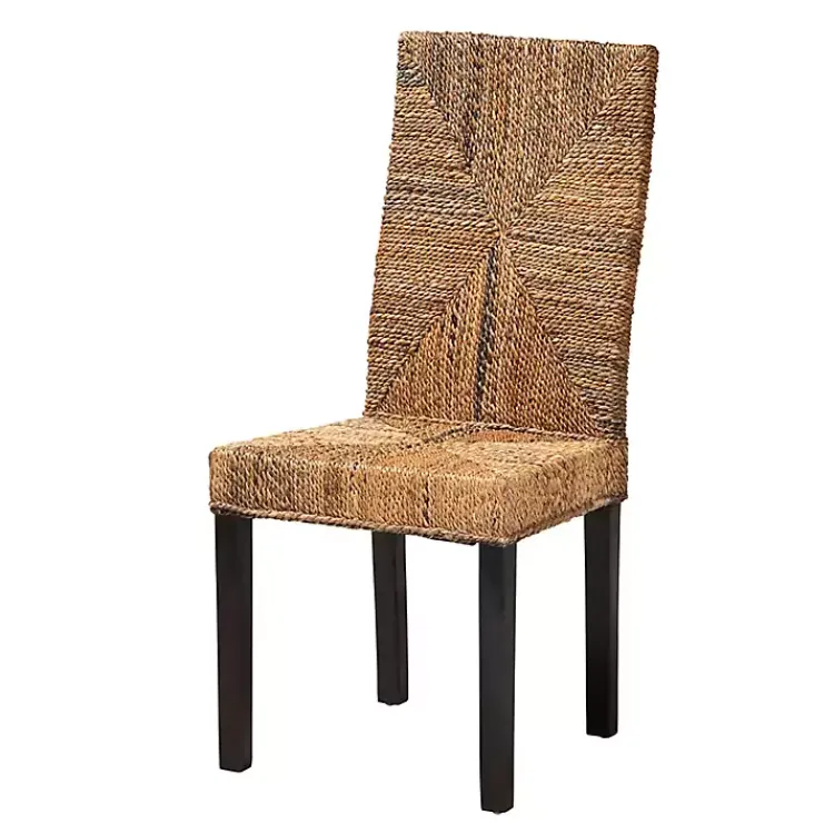 Kirklands Home Woven Banana Fiber and Mahogany Dining Chair Tan Online