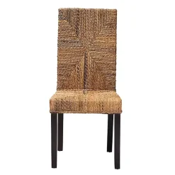 Kirklands Home Woven Banana Fiber and Mahogany Dining Chair Tan Online