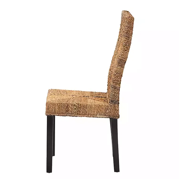 Kirklands Home Woven Banana Fiber and Mahogany Dining Chair Tan Online