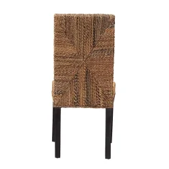 Kirklands Home Woven Banana Fiber and Mahogany Dining Chair Tan Online