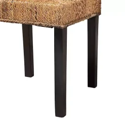 Kirklands Home Woven Banana Fiber and Mahogany Dining Chair Tan Online