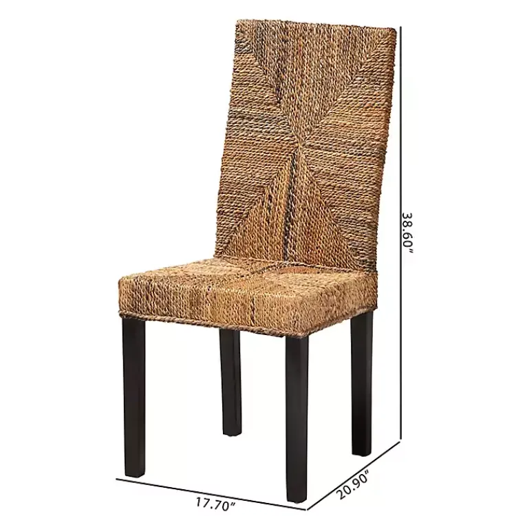 Kirklands Home Woven Banana Fiber and Mahogany Dining Chair Tan Online