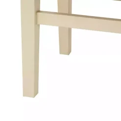 Kirklands Home Woven Camel Leather Natural Wood Bench Brown Hot