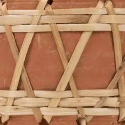 Kirklands Home Woven Diamond Terracotta Planter Tan Discount