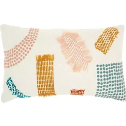 Pillows>Kirklands Home Woven Geometric Patches Lumbar Pillow Multi