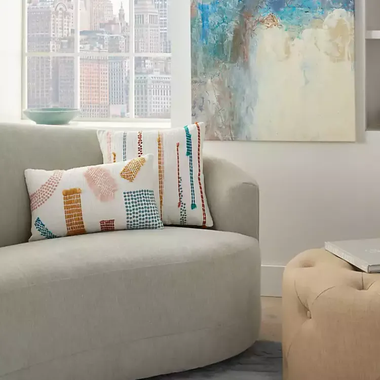 Pillows>Kirklands Home Woven Geometric Patches Lumbar Pillow Multi