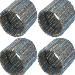 Kirklands Home Woven Indigo 4-pc. Napkin Ring Set Clearance